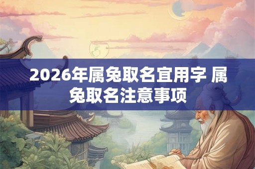 2026年属兔取名宜用字 属兔取名注意事项