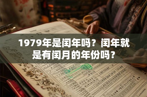 1979年是闰年吗？闰年就是有闰月的年份吗？