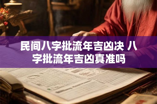 民间八字批流年吉凶决 八字批流年吉凶真准吗 民间八字批流年吉凶决 八字批流年吉凶真准吗