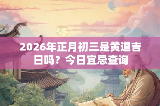 2026年正月初三是黄道吉日吗？今日宜忌查询