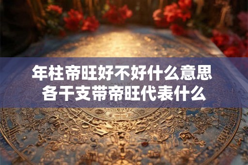 年柱帝旺好不好什么意思 各干支带帝旺代表什么