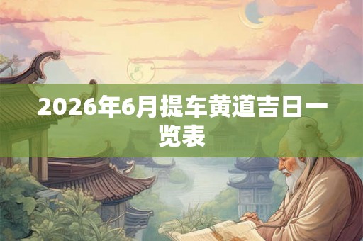 2026年6月提车黄道吉日一览表