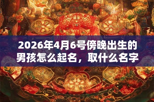 2026年4月6号傍晚出生的男孩怎么起名，取什么名字吉祥？