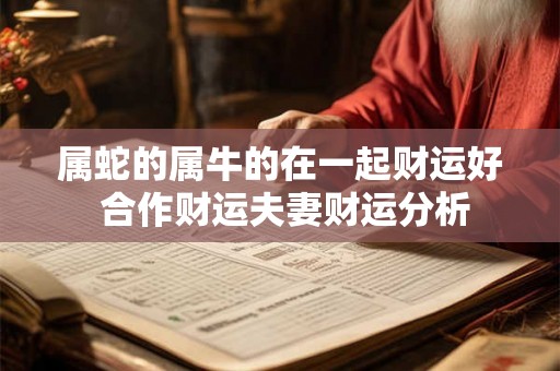 属蛇的属牛的在一起财运好 合作财运夫妻财运分析