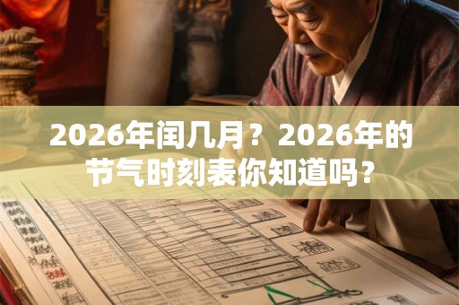2026年闰几月？2026年的节气时刻表你知道吗？