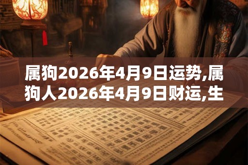 属狗2026年4月9日运势,属狗人2026年4月9日财运,生肖狗2026年4月9日运势