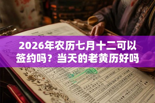 2026年农历七月十二可以签约吗?当天的老黄历好吗? 2026年农历七月十二可以签约吗?当天的老黄历好吗?