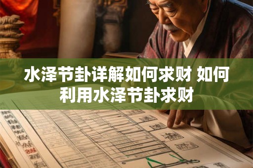 水泽节卦详解如何求财 如何利用水泽节卦求财