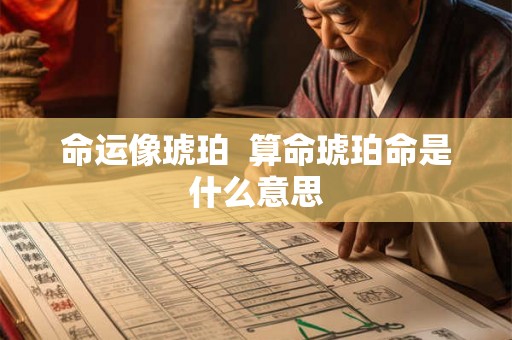 命运像琥珀 算命琥珀命是什么意思 命运像琥珀 算命琥珀命是什么意思