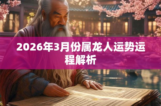 2026年3月份属龙人运势运程解析 2026年3月份属龙人运势运程解析