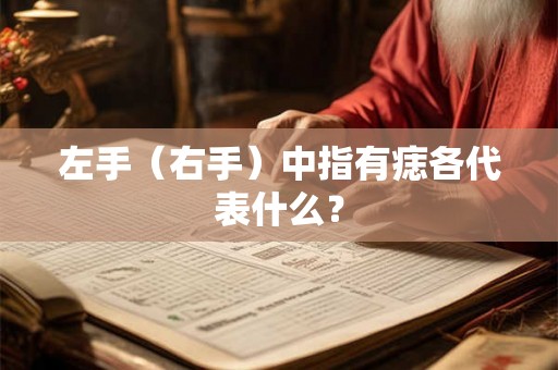 左手（右手）中指有痣各代表什么？