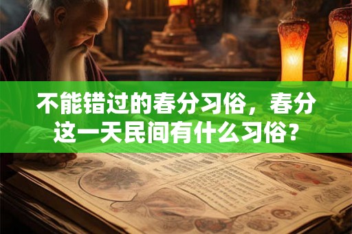 不能错过的春分习俗，春分这一天民间有什么习俗？