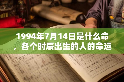 1994年7月14日是什么命，各个时辰出生的人的命运