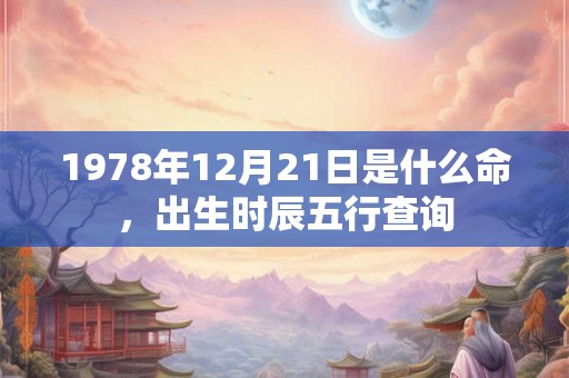 1978年12月21日是什么命,出生时辰五行查询 1978年12月21日是什么命,出生时辰五行查询
