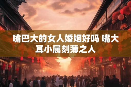 嘴巴大的女人婚姻好吗 嘴大耳小属刻薄之人