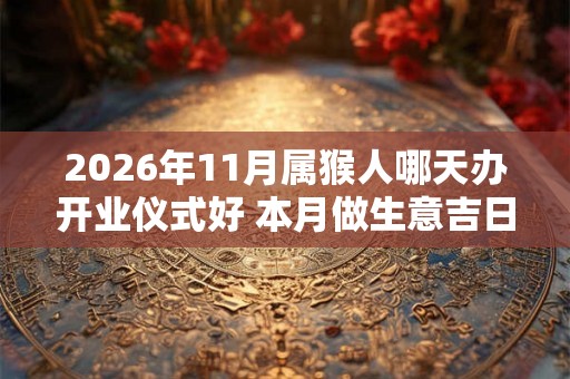 2026年11月属猴人哪天办开业仪式好 本月做生意吉日查询