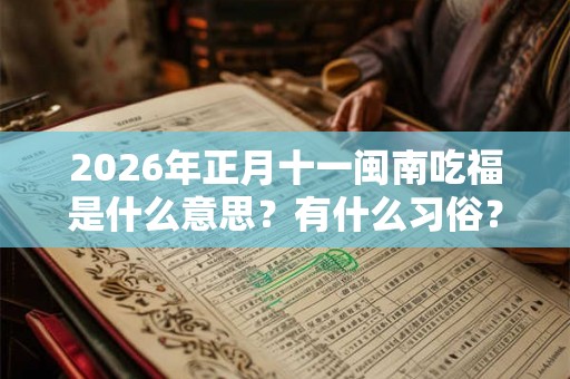 2026年正月十一闽南吃福是什么意思？有什么习俗？