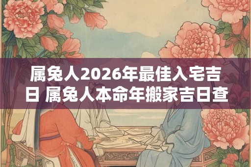 属兔人2026年最佳入宅吉日 属兔人本命年搬家吉日查询