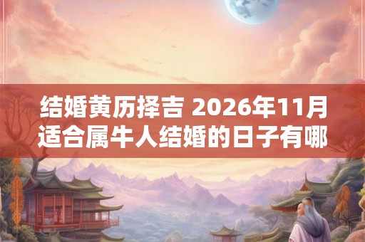 结婚黄历择吉 2026年11月适合属牛人结婚的日子有哪些