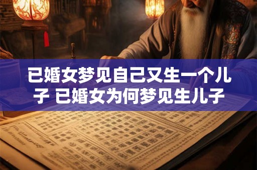 已婚女梦见自己又生一个儿子 已婚女为何梦见生儿子