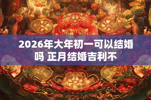 2026年大年初一可以结婚吗 正月结婚吉利不 2026年大年初一可以结婚吗 正月结婚吉利不