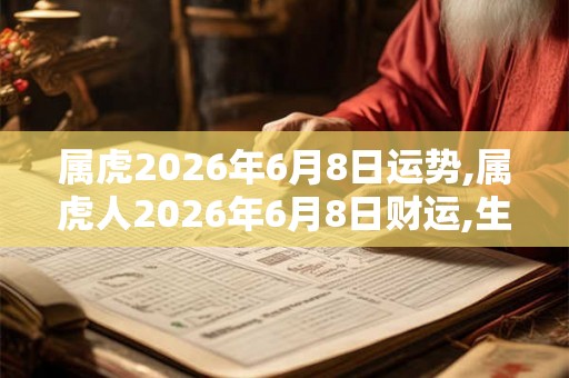 属虎2026年6月8日运势,属虎人2026年6月8日财运,生肖虎2026年6月8日运势
