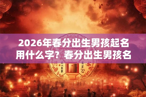 2026年春分出生男孩起名用什么字？春分出生男孩名字大全