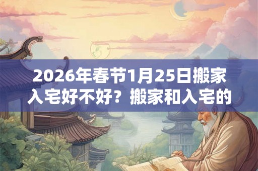2026年春节1月25日搬家入宅好不好?搬家和入宅的区别? 2026年春节1月25日搬家入宅好不好?搬家和入宅的区别?