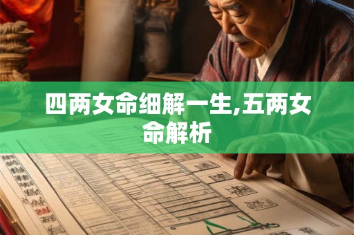 四两女命细解一生,五两女命解析