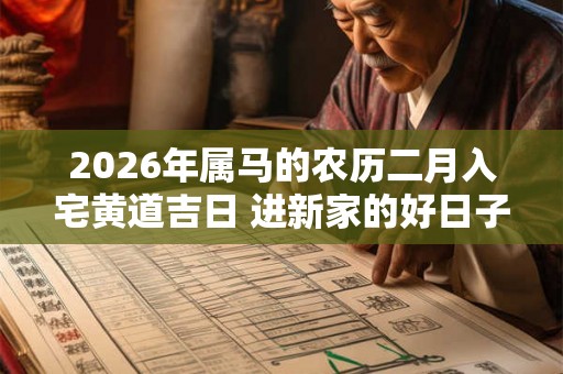 2026年属马的农历二月入宅黄道吉日 进新家的好日子