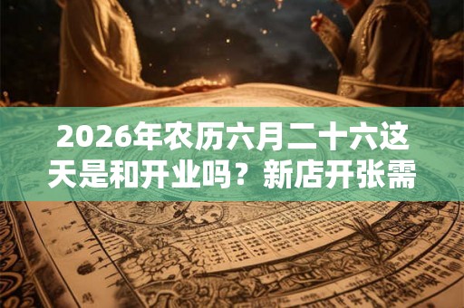 2026年农历六月二十六这天是和开业吗？新店开张需要准备什么？