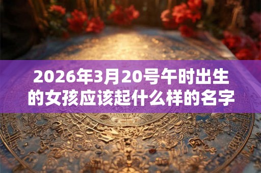 2026年3月20号午时出生的女孩应该起什么样的名字