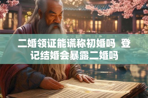 二婚领证能谎称初婚吗  登记结婚会暴露二婚吗