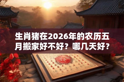 生肖猪在2026年的农历五月搬家好不好？哪几天好？