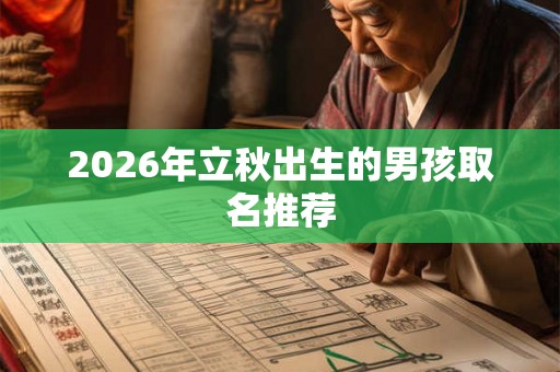 2026年立秋出生的男孩取名推荐