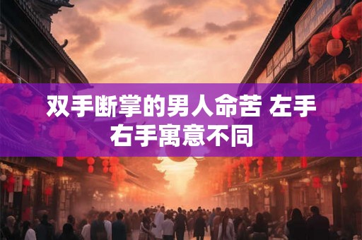 双手断掌的男人命苦 左手右手寓意不同