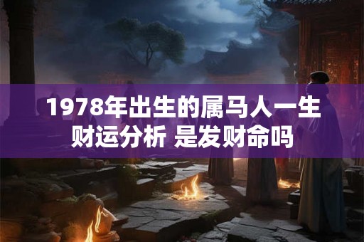 1978年出生的属马人一生财运分析 是发财命吗