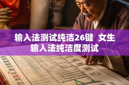 输入法测试纯洁26键  女生输入法纯洁度测试