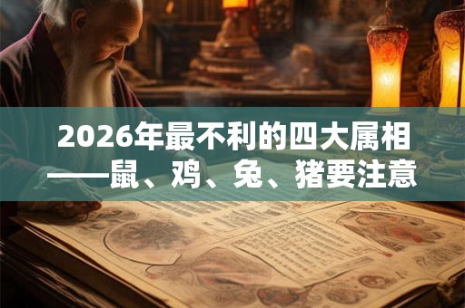2026年最不利的四大属相——鼠、鸡、兔、猪要注意 2026年最不利的四大属相——鼠、鸡、兔、猪要注意