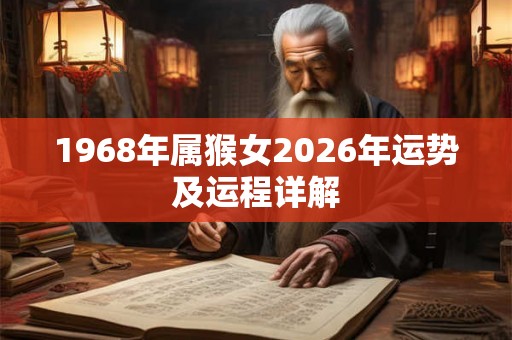 1968年属猴女2026年运势及运程详解
