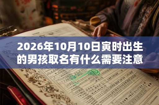 2026年10月10日寅时出生的男孩取名有什么需要注意的