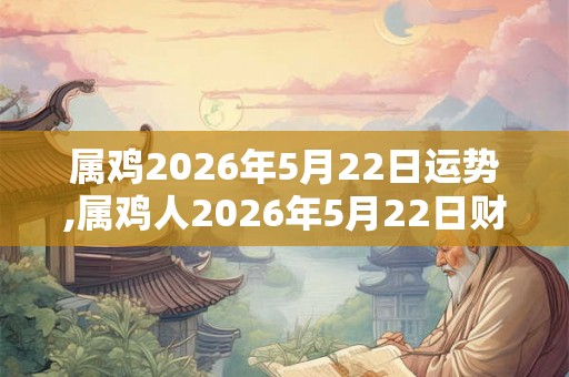 属鸡2026年5月22日运势,属鸡人2026年5月22日财运,生肖鸡2026年5月22日运势