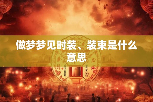 做梦梦见时装、装束是什么意思