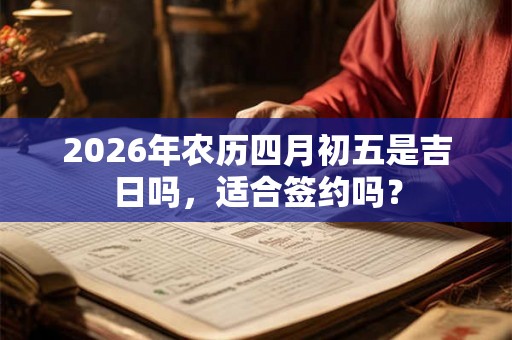 2026年农历四月初五是吉日吗，适合签约吗？