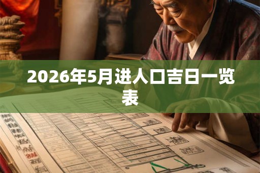 2026年5月进人口吉日一览表