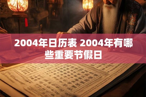 2004年日历表 2004年有哪些重要节假日 2004年日历表 2004年有哪些重要节假日