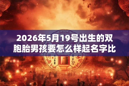 2026年5月19号出生的双胞胎男孩要怎么样起名字比较好，五行属什么