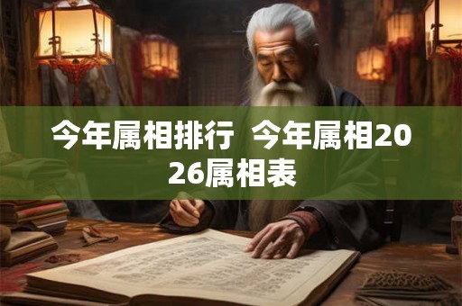 今年属相排行  今年属相2026属相表