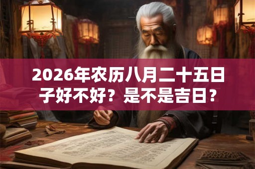 2026年农历八月二十五日子好不好？是不是吉日？