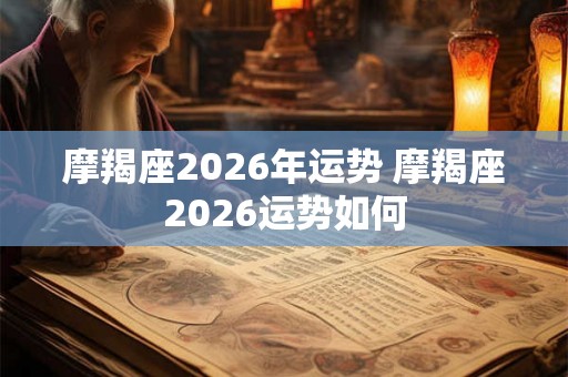 摩羯座2026年运势 摩羯座2026运势如何